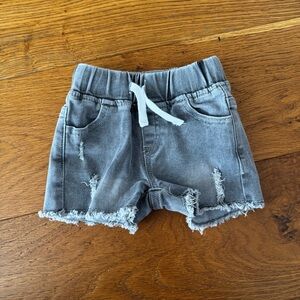 Little Bipsy // Gray Denim Cut-off Shorts // 6-12 Months
